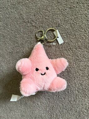Pink Plush Star Keychain